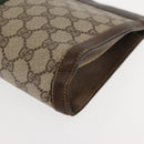 GUCCI GG Supreme Web Sherry Line Clutch Bag PVC Beige 67 014 2125 Auth 146575-14
