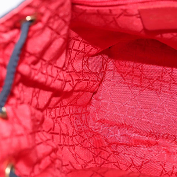 Christian Dior Canage Backpack Nylon Navy Gold Auth 146576