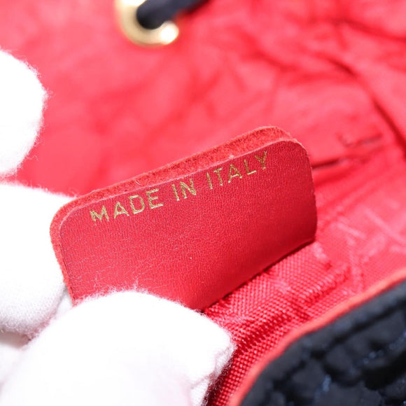 Christian Dior Canage Backpack Nylon Navy Gold Auth 146576