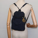 Christian Dior Canage Backpack Nylon Navy Gold Auth 146576-22