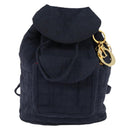 Christian Dior Canage Backpack Nylon Navy Gold Auth 146576-13