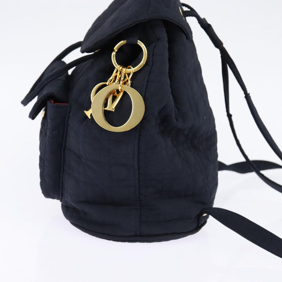 Christian Dior Canage Rucksack Nylon Marinegold Auth 146576