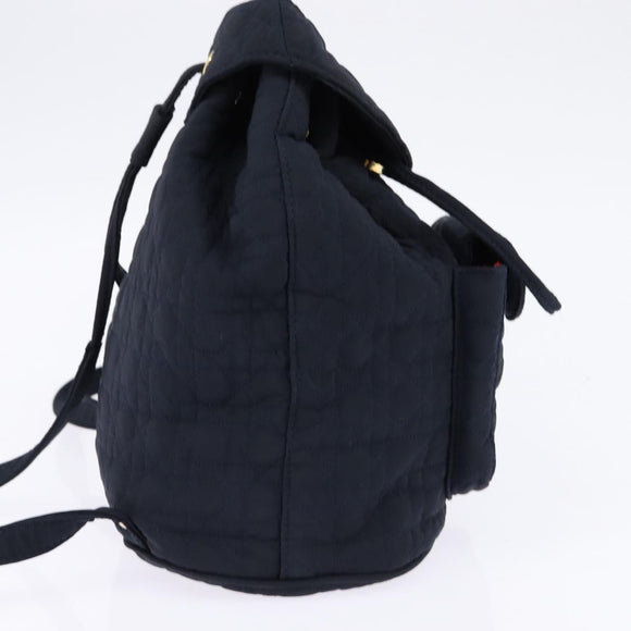 Christian Dior Canage Rucksack Nylon Marinegold Auth 146576