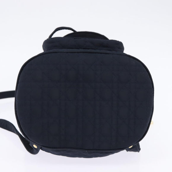 Christian Dior Canage Backpack Nylon Navy Gold Auth 146576