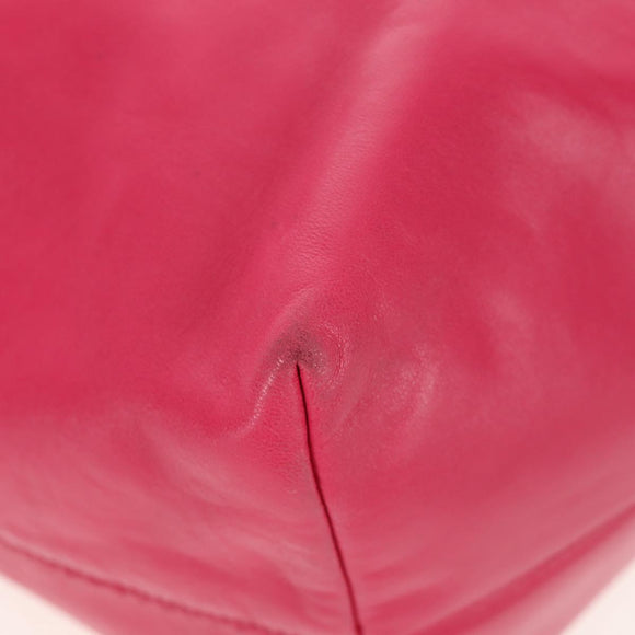 LOEWE Anagram Shoulder Bag Leather Pink Silver Auth 146577V