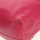 LOEWE Anagram Shoulder Bag Leather Pink Silver Auth 146577V-15