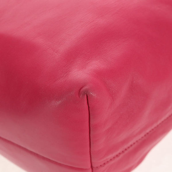 LOEWE Anagram Shoulder Bag Leather Pink Silver Auth 146577V