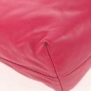 LOEWE Anagram Shoulder Bag Leather Pink Silver Auth 146577V-16