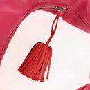 LOEWE Anagram Shoulder Bag Leather Pink Silver Auth 146577V-19