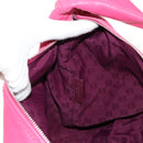 LOEWE Anagram Shoulder Bag Leather Pink Silver Auth 146577V-21