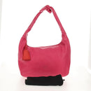 LOEWE Anagram Shoulder Bag Leather Pink Silver Auth 146577V-12