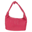 LOEWE Anagram Shoulder Bag Leather Pink Silver Auth 146577V-2