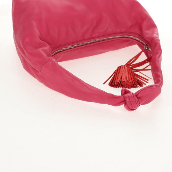 LOEWE Anagram Shoulder Bag Leather Pink Silver Auth 146577V