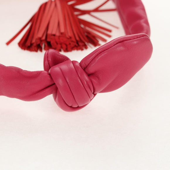 LOEWE Anagram Shoulder Bag Leather Pink Silver Auth 146577V