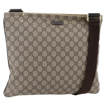 GUCCI GG Supreme Shoulder Bag PVC Beige Gold 201446 Auth 146578