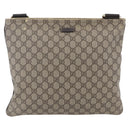 GUCCI GG Supreme Shoulder Bag PVC Beige Gold 201446 Auth 146578-13