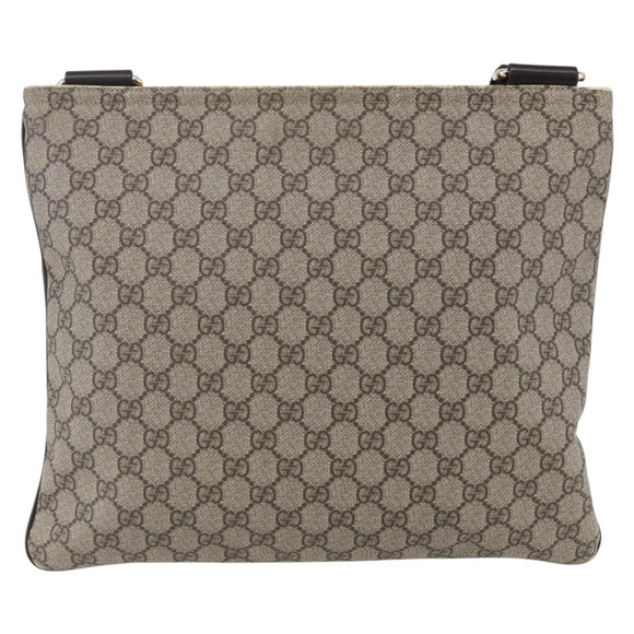 GUCCI GG Supreme Shoulder Bag PVC Beige Gold 201446 Auth 146578