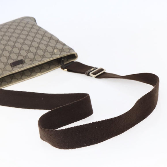 GUCCI GG Supreme Shoulder Bag PVC Beige Gold 201446 Auth 146578