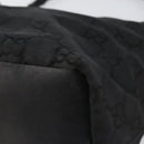 GUCCI Bamboo GG Canvas Shoulder Bag Nylon Black Silver 000 0531 Auth 146579-9