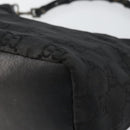 GUCCI Bamboo GG Canvas Shoulder Bag Nylon Black Silver 000 0531 Auth 146579-15