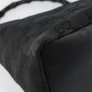 GUCCI Bamboo GG Canvas Shoulder Bag Nylon Black Silver 000 0531 Auth 146579-16