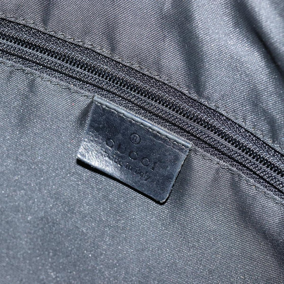 GUCCI Bamboo GG Canvas Shoulder Bag Nylon Black Silver 000 0531 Auth 146579