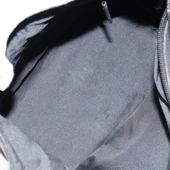 GUCCI Bamboo GG Canvas Shoulder Bag Nylon Black Silver 000 0531 Auth 146579