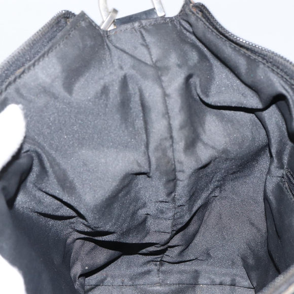 GUCCI Bamboo GG Canvas Shoulder Bag Nylon Black Silver 000 0531 Auth 146579