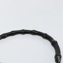 GUCCI Bamboo GG Canvas Shoulder Bag Nylon Black Silver 000 0531 Auth 146579-8