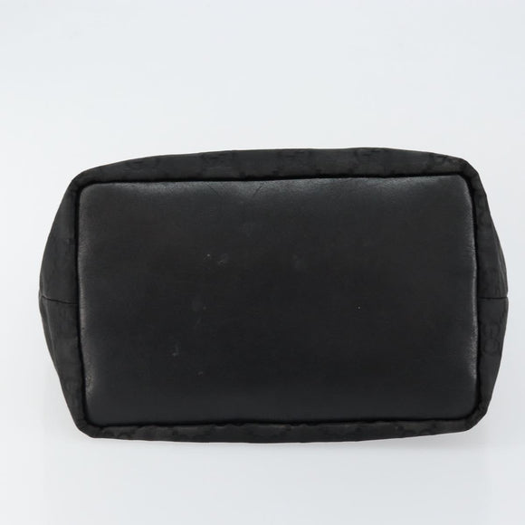 GUCCI Bamboo GG Canvas Shoulder Bag Nylon Black Silver 000 0531 Auth 146579