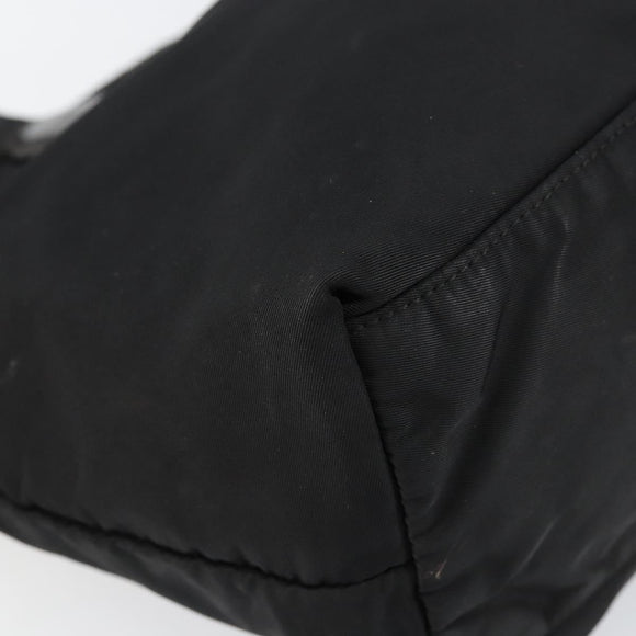 PRADA Tote Bag Nylon Black Gold Auth 146580