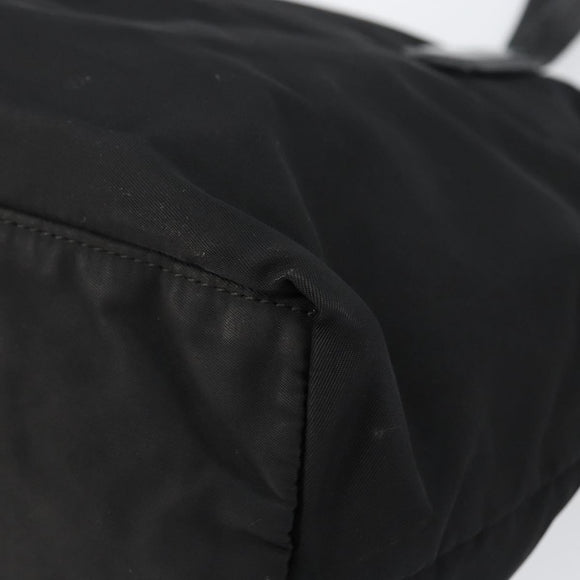 PRADA Tote Bag Nylon Black Gold Auth 146580