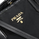 PRADA Tote Bag Nylon Black Gold Auth 146580-19