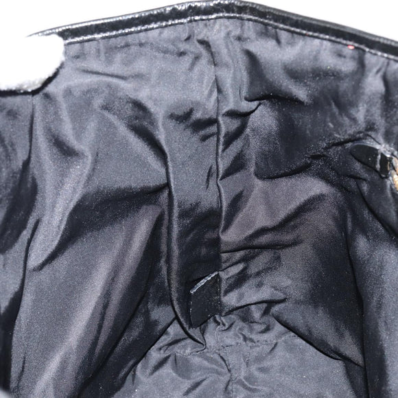 PRADA Tote Bag Nylon Black Gold Auth 146580