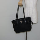 PRADA Tote Bag Nylon Black Gold Auth 146580-23