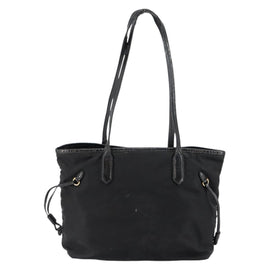 PRADA Tote Bag Nylon Black Gold Auth 146580 - 0