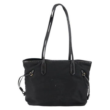 PRADA Tote Bag Nylon Black Gold Auth 146580 - 0