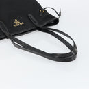 PRADA Tote Bag Nylon Black Gold Auth 146580-7