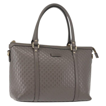 GUCCI Micro GG Guccissima Bag Leather Outlet Light gray 449656 Auth 146581