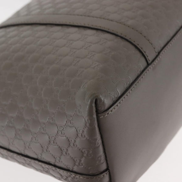 GUCCI Micro GG Guccissima Bag Leather Outlet Light gray 449656 Auth 146581