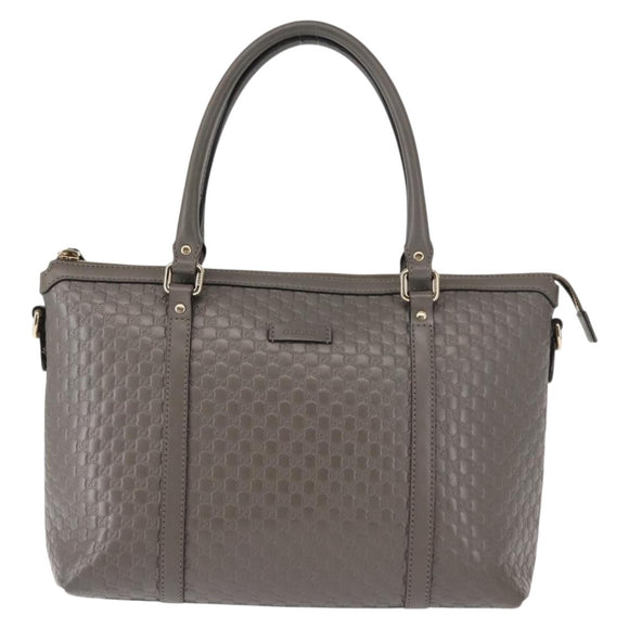 GUCCI Micro GG Guccissima Bag Leather Outlet Light gray 449656 Auth 146581