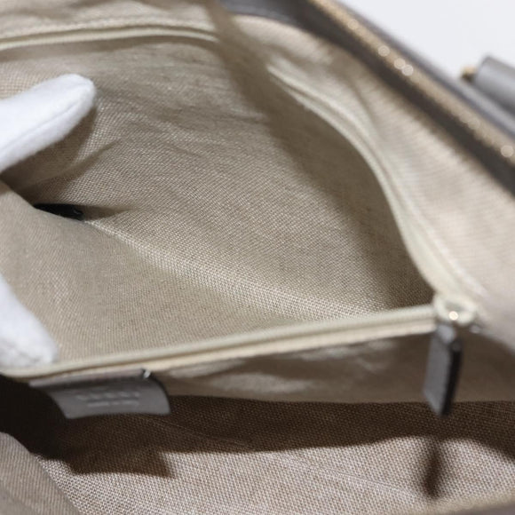 GUCCI Micro GG Guccissima Bag Leather Outlet Light gray 449656 Auth 146581