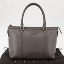 GUCCI Micro GG Guccissima Bag Leather Outlet Light gray 449656 Auth 146581-12