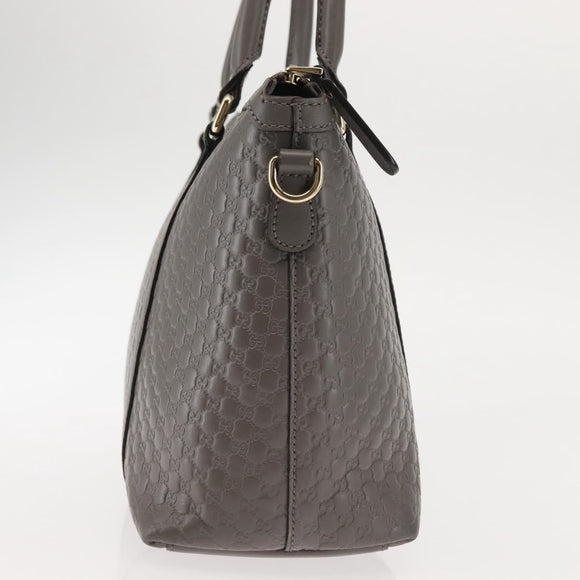GUCCI Micro GG Guccissima Bag Leather Outlet Light gray 449656 Auth 146581