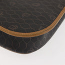 Christian Dior Honeycomb Canvas Shoulder Bag PVC Black Brown gold Auth 146582-16