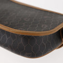 Christian Dior Honeycomb Canvas Shoulder Bag PVC Black Brown gold Auth 146582-9