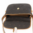 Christian Dior Honeycomb Canvas Shoulder Bag PVC Black Brown gold Auth 146582-11