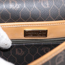 Christian Dior Honeycomb Canvas Shoulder Bag PVC Black Brown gold Auth 146582-17