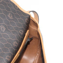 Christian Dior Honeycomb Canvas Shoulder Bag PVC Black Brown gold Auth 146582-18