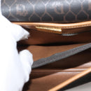 Christian Dior Honeycomb Canvas Shoulder Bag PVC Black Brown gold Auth 146582-20